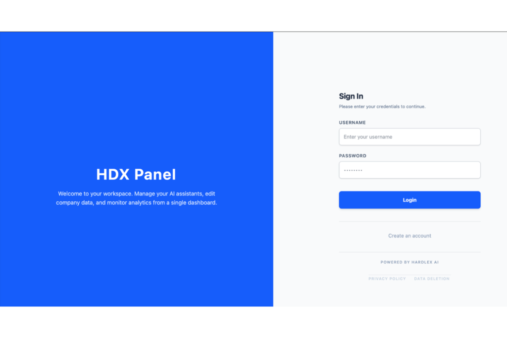 Hardlex AI dashboard with demo workspaces and an active Instagram DM assistant